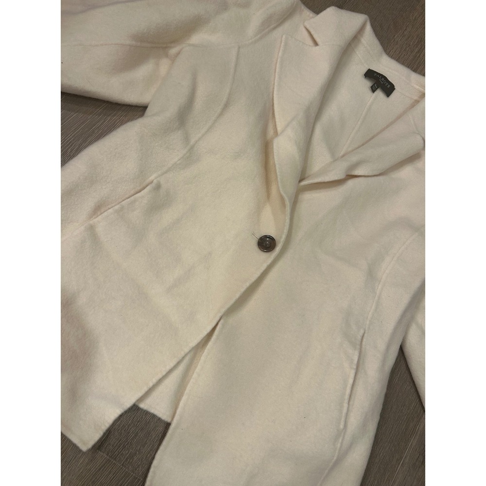 Talbots Plus Ivory Boiled Wool Blend Single Button Blazer Jacket Womens 16W - Picture 5 of 9